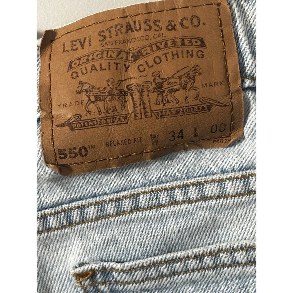 Vtg Levi's Orange Tag denim Levi 550 Jorts Jean Shorts Size 34 Bermuda length